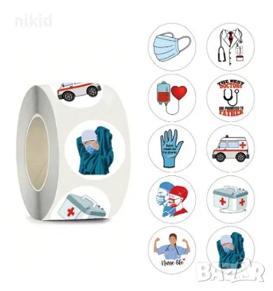 100 бр Доктор лекар медицина лекарски самозалепващи лепенки стикери за ръчна изработка за подарък