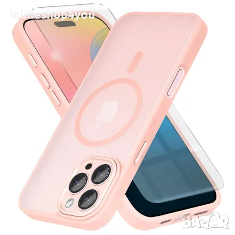 Матов MAGSAFE Кейс за Apple iPhone 16 Pro Max със защита на камерите, снимка 13 - Калъфи, кейсове - 47263120