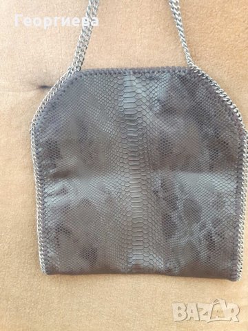 Чанта кафява, имитация крокодилска кожа