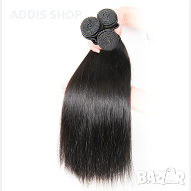Индийска коса с дантела (1 сноп) - права/човешка коса, снимка 6 - Продукти за коса - 44607597
