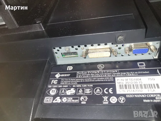 Eizo EV2336w 23' IPS LED FHD 60Hz, снимка 5 - Монитори - 56541252