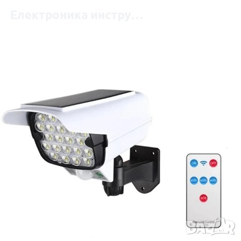 Соларна LED лампа Vertex, Модел JLP-2177, Имитираща камера за видеонаблюдение, снимка 2 - Соларни лампи - 39311962