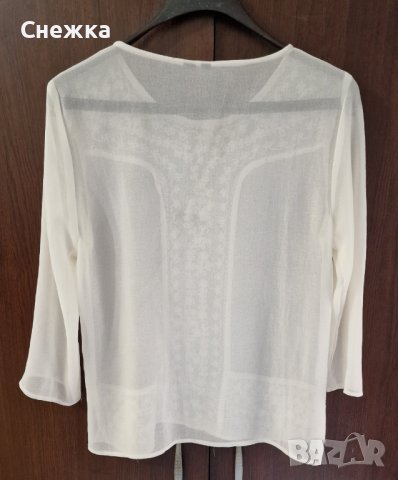 Копринена блуза със шевица, снимка 2 - Блузи с дълъг ръкав и пуловери - 37888543