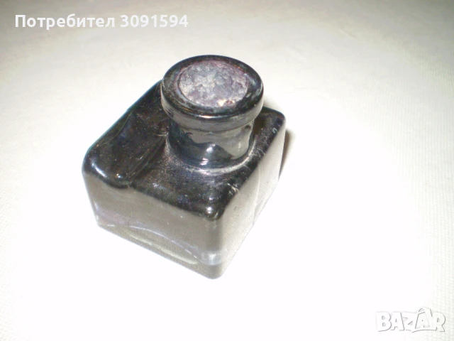 19 век малка стъклена мастилница , снимка 4 - Колекции - 50638013