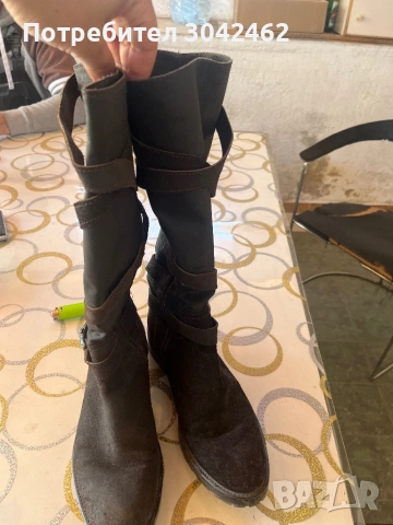 Ботуши Geox велур кафяви, снимка 3 - Дамски ботуши - 54317828