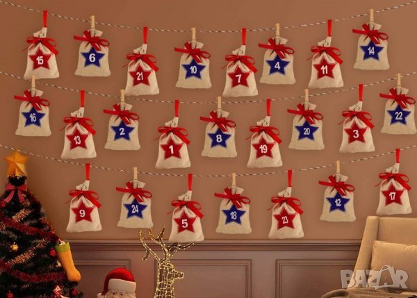 Адвент календар от текстилни торбички и аксесоари CD-HLBUDAI, снимка 5 - Други - 42819163