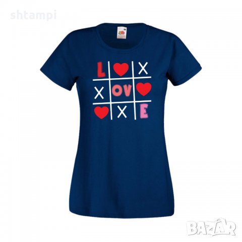 Дамска тениска Свети Валентин Tic Tac Toe Love 1, снимка 5 - Тениски - 35648696