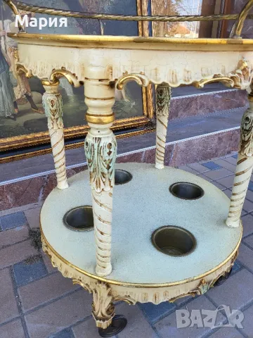 Италианска барокова количка за сервиране 012, снимка 4 - Антикварни и старинни предмети - 47938171