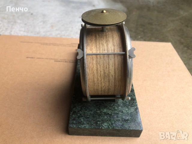 стар настолен часовник МОЛНИЯ - БАРАБАН - рядък, снимка 7 - Антикварни и старинни предмети - 51623024