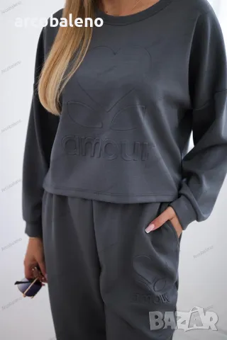 Дамски вискозен комплект суичър + панталон Amour, 9цвята , снимка 5 - Комплекти - 47561135