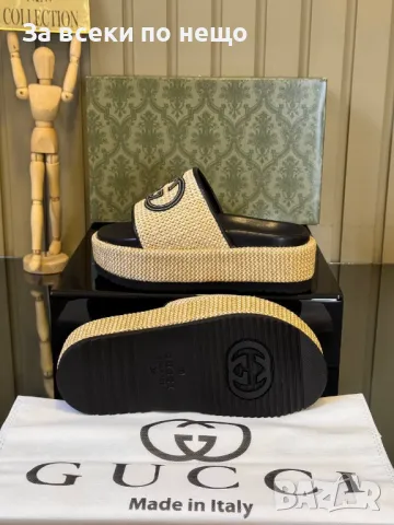 Gucci Чехли На Висока Платформа Гучи - Налични Различни Цветове Код E264, снимка 6 - Чехли - 50413100