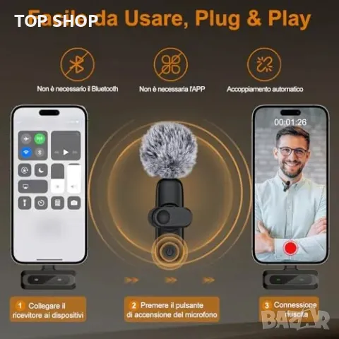 Нов Професионален безжичен микрофон с LED дисплей - iOS и Android, снимка 7 - Слушалки и портативни колонки - 49804765