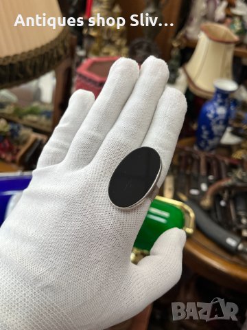 Голям сребърен пръстен с черен оникс. №4514