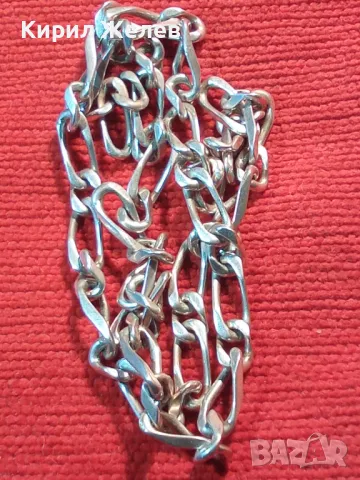 СТАР СРЕБЪРЕН ЛАНЕЦ СИНДЖИР КЮСТЕК СРЕБРО 925 КЛАСИЧЕСКА КАРТИЕ ПЛЕТКА с НУЖДА от ЗАКОПЧАЛКА 48257, снимка 9 - Колиета, медальони, синджири - 48480719