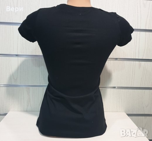 Страхотна нова дамска черна тениска с 3D трансферен печат Котка със сини очи, снимка 3 - Тениски - 29126658