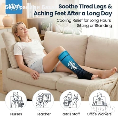 Нов Компресиращ гел ръкав за крак при оток и спортно натоварване Охлаждащ компрес възстановяване, снимка 6 - Други - 54150551