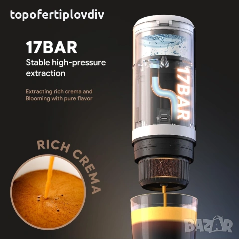 Преносима кафемашина Recafimil 3in1 120ml, Гаранция, снимка 3 - Кафемашини - 53945276