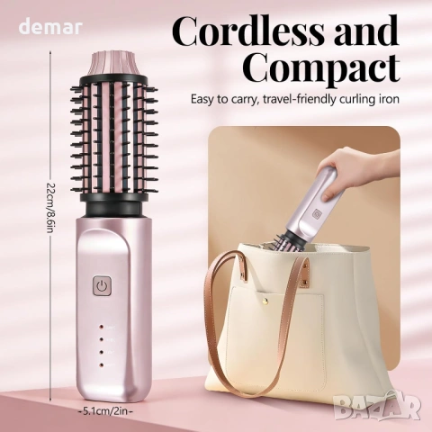 Безжична четка за къдрене, 3-в-1 безжична маша за коса, 140℃-200℃, снимка 6 - Други - 54118210