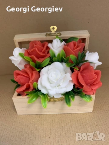 цветя изработени с качествени материали от глицеринов ароматен сапун , снимка 13 - Декорация за дома - 50807971