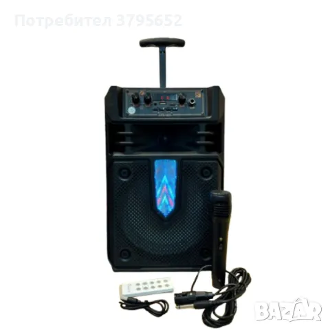 Мощна безжична тонколона 8'' с дистанционно управление и микрофон KTS-1631, снимка 5 - Тонколони - 48153362