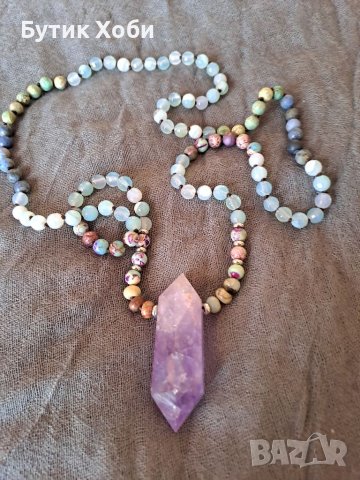 Колие от естествени полускъпоценни камъни, снимка 2 - Колиета, медальони, синджири - 38277449