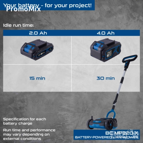 Акумулаторна косачка за трева Scheppach BC MP220 X IXES 21.5 Мини косачка за трева Мулчиране Косене, снимка 11 - Градинска техника - 52493046