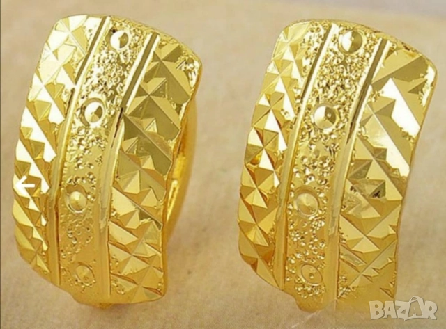 Класически масивни обеци от 9к попълнено злато 20 лв., снимка 3 - Обеци - 51776587