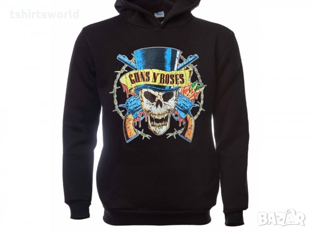 Нов мъжки суичър с дигитален печат на музикалната група Guns N'Roses, череп, снимка 8 - Суичъри - 31912084