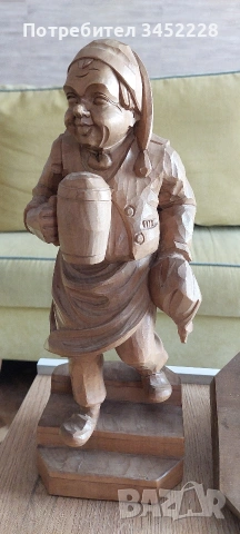 Дърворезба голяма масивна със стойка за стена за ценители , снимка 2 - Декорация за дома - 54005752