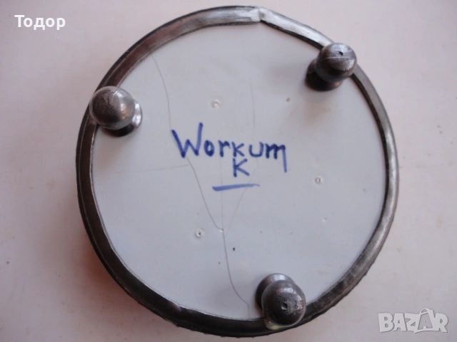 Холандски порцеланов съд купа с калай Workum K, снимка 6 - Антикварни и старинни предмети - 54095558