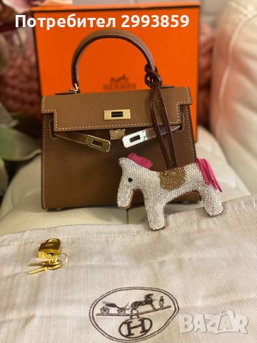 чанта Ермес Mini Kelly 19*Кели*HERMES KELLY 19 CRAIE Epsom Gold Hardware, снимка 12 - Чанти - 42350028