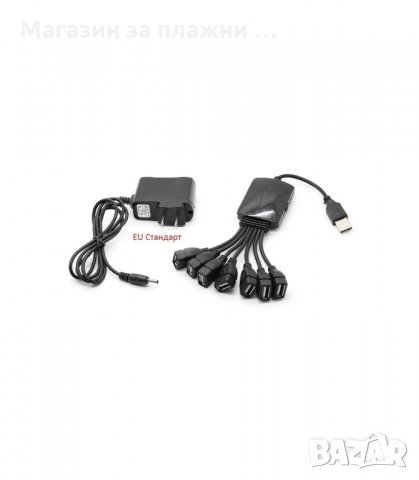 USB HUB 7 PORT СЪС ЗАХРАНВАНЕ НА 220V - код 0990, снимка 2 - USB кабели - 34303724