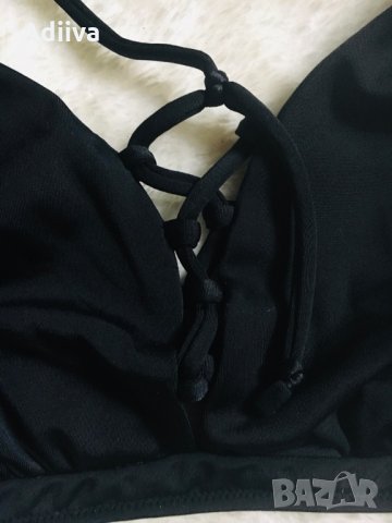 Нов черен бански комплект с връзки бикина , снимка 4 - Бански костюми - 29939566