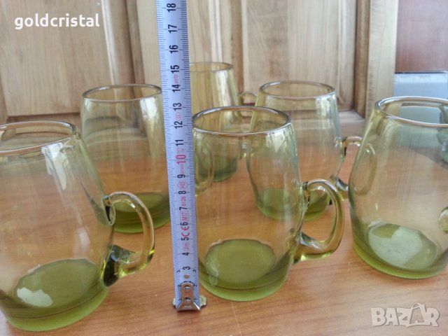 Стари стъклени чаши халби, снимка 4 - Антикварни и старинни предмети - 36989778