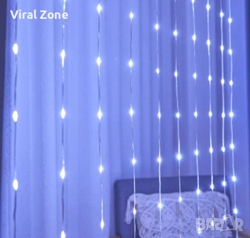 Коледни лампички с 300Led лампи 3 метра на 3 метра , снимка 3 - Декорация за дома - 52667863