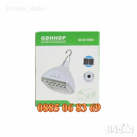 Соларна LED лампа със соларен панел, соларна къмпинг лампа 6030, снимка 3 - Къмпинг осветление - 39675535