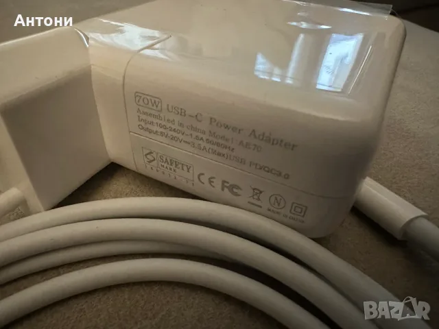 Зарядно 70W USB-C за лаптоп и MacBook - Movano, ново, снимка 2 - Лаптоп аксесоари - 56054626