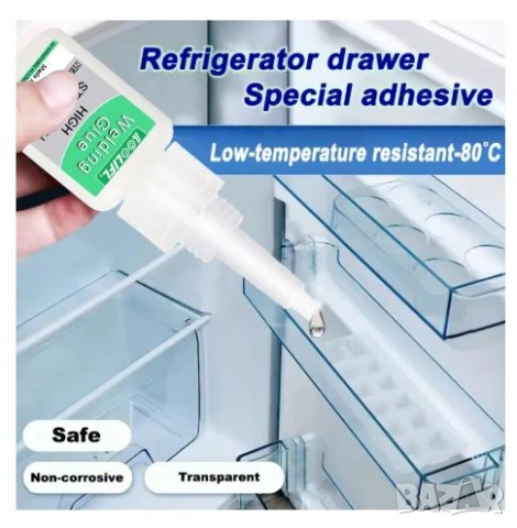 Специално Маслено Лепило за Хладилник Фризер Уплътнение Антифриз Лепило Пластмаса Гума Студ Лед -80°, снимка 3 - Хладилници - 53334418