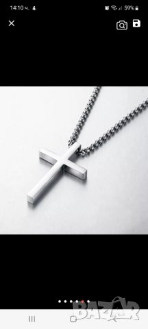 Синджир с кръст стомана., снимка 4 - Колиета, медальони, синджири - 38267283