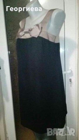 Рокля в черно и бежово, със свободна кройка👗🍀S/M,M👗🍀арт.848