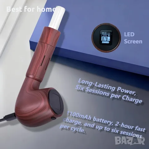 KinZon Jupiter Retro Pipe Vaporizer за сухи билки, 0.66" OLED дисплей с вибрация, прецизен контрол , снимка 4 - Други - 55867084