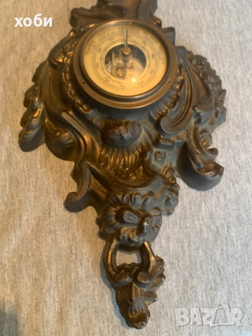 стар масивен бронзов барометър , снимка 4 - Антикварни и старинни предмети - 52976073