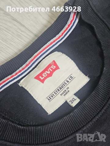 Мъжка блуза Levi’s 3XL черна с лого, снимка 4 - Блузи - 52816380