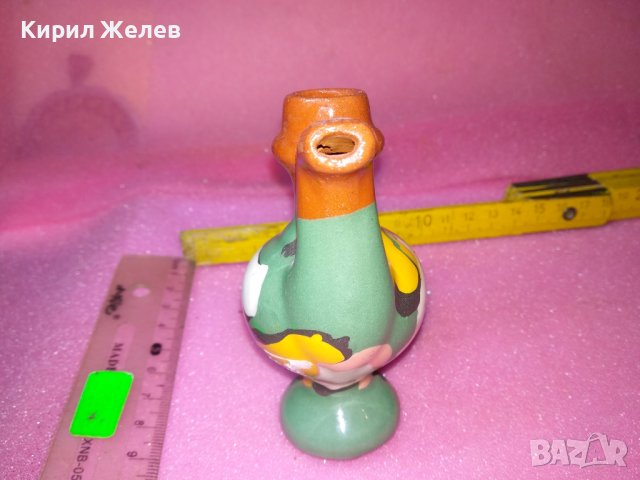 КЕРАМИЧНО БЪРДУЧЕ СВИРКА РЪЧНА МАЙСТОРСКА ИЗРАБОТКА ТРАДИЦИОНЕН ЕТНО СУВЕНИР ГЛЕДЖОСАНА ГЛИНА 42941, снимка 6 - Декорация за дома - 44297439