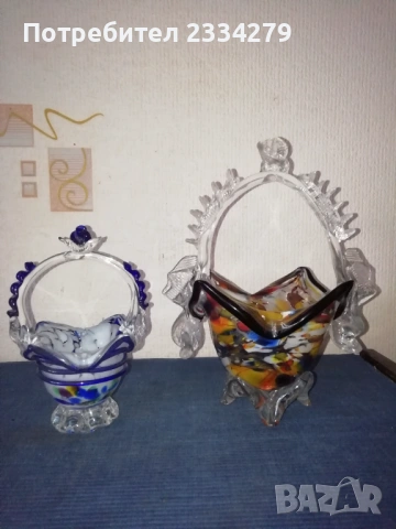 Стари фигури, статуетки от цветно стъкло, кристал,,морано", снимка 7 - Статуетки - 53066199