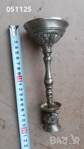 масивен дебело посребрен свещник , снимка 9 - Антикварни и старинни предмети - 49674688