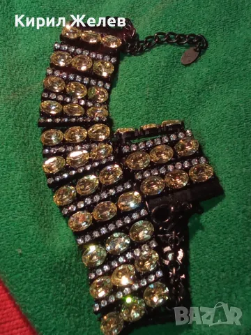 РАЗКОШНА БЛЕСТЯЩА КРИСТАЛНА МАРКОВА МОДНА РЕТРО АРТ СТИЛ ОГЪРЛИЦА на ZARA 47383, снимка 17 - Колиета, медальони, синджири - 47297723