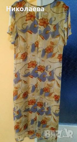 Дълга свободна рокля на цветя,L, снимка 3 - Рокли - 29827362