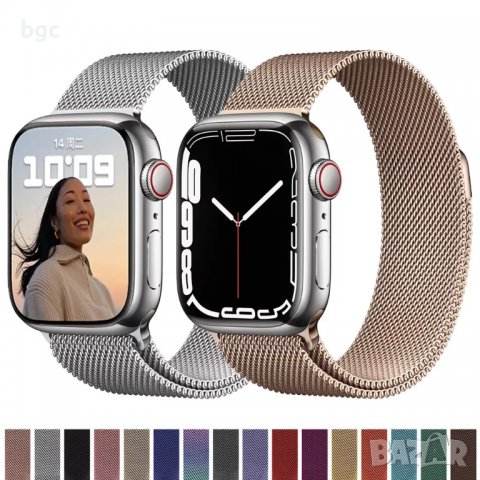 Нови Каишка Верижка за Watch Apple Milanese Loop 38мм 40mm 42mm  44mm 45mm  Неръждаема Стомана