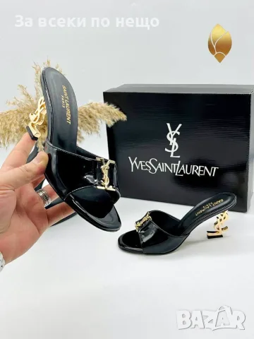 Yves Saint Laurent Дамски Чехли На Ток - Различни Цветове Код SEM-464, снимка 3 - Чехли - 55871535